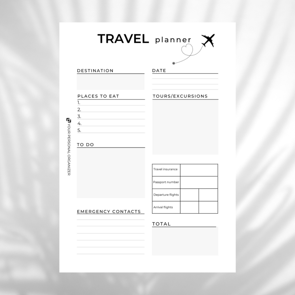 Travel Blog Planner